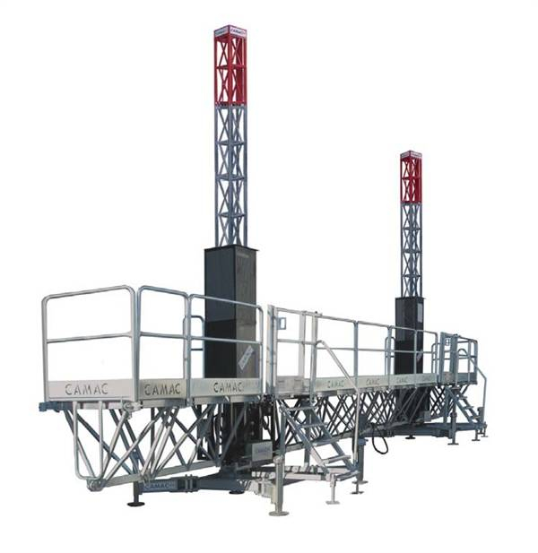 Electric rack-and-pinion scaffold