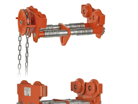 Dual-axle pulley trolleys