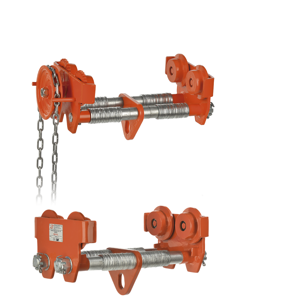 Dual-axle pulley trolleys