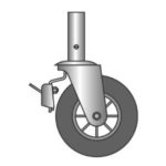 Scaffold castor with brake