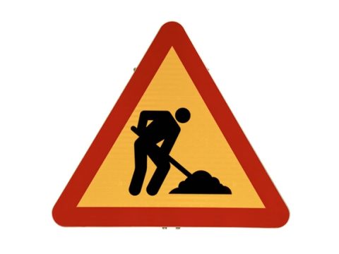 Steel construction signs